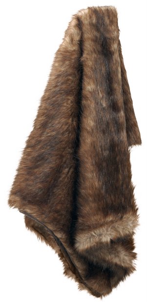 Faux Raccoon Fur Throw